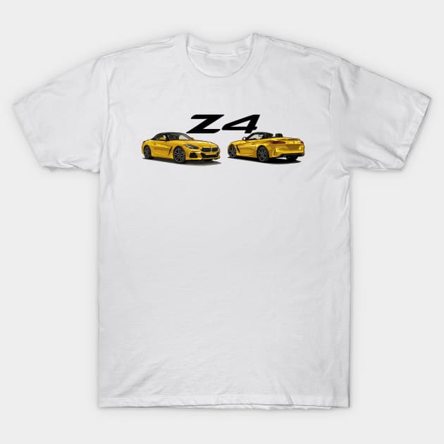 Bmw Z4 (G29) Yellow T-Shirt by Woreth